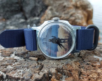 Russian ship go ...., POBEDA watch, military mechanical watch, rare watch, sign of courage, war in Ukraine