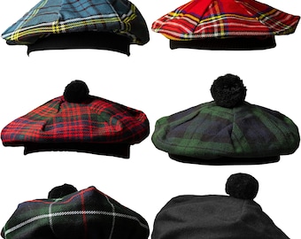 Scottish Highland Kilt Wool Tammy Hat Tam O' Shanter