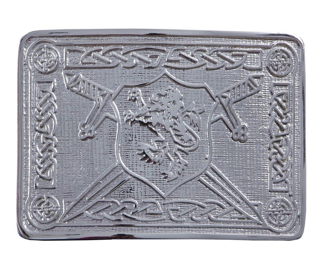 Men's Scottish Kilt Buckle Belt Saltire Lion Band Item