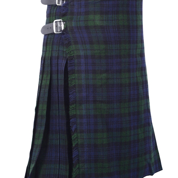 Black Watch Tartan Schotse Traditionele Highland 8 Yard Tartan Kilt Tartan Handgemaakt