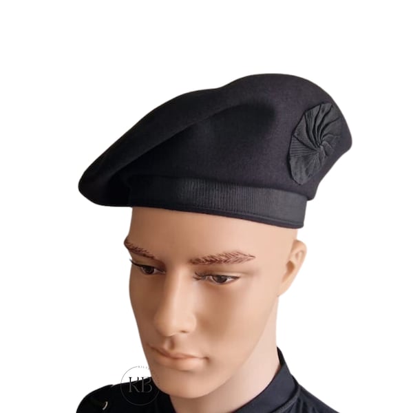 Chapeau Caubeen irlandais en laine noire Bonnet militaire Beret Bonnet en laine, chapeau ample, chapeau Tam O Shanter