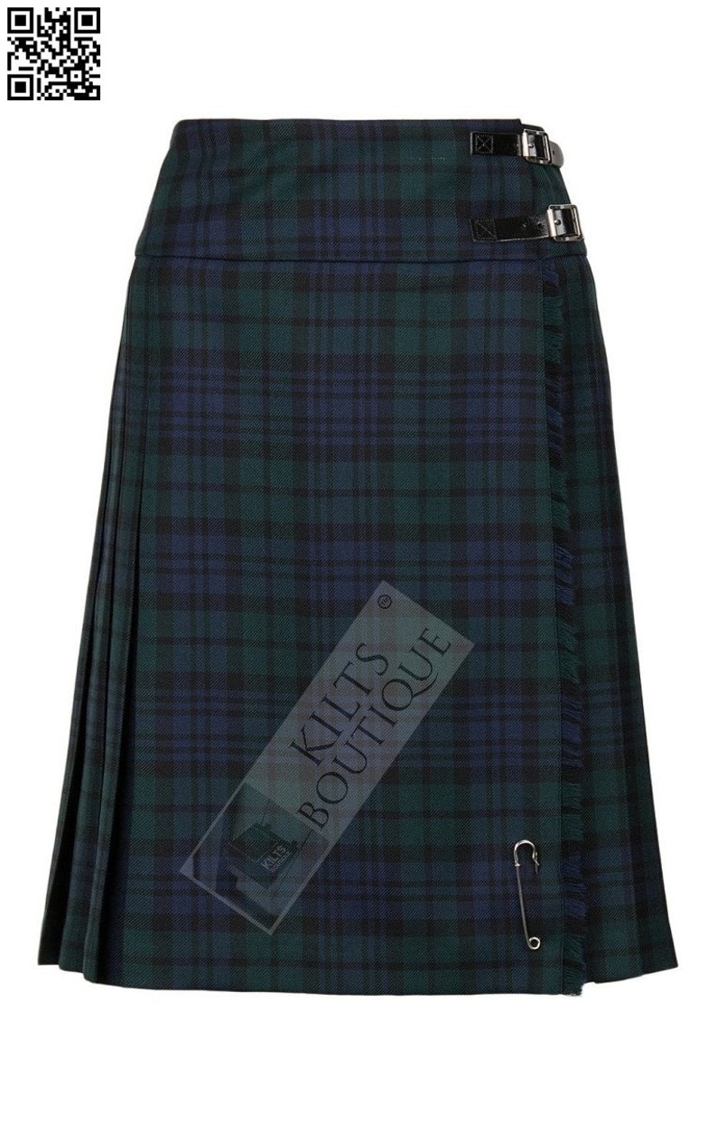 Black Watch Ladies Tartan Ladies Knee Length Kilt Skirt Knee Length Kilt image 1