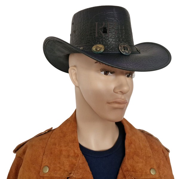 Cuero Cowboy Hat Crocodile Skin Style Cuero genuino