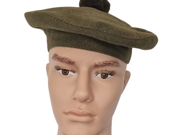 Vert Écossais Tam O Shanter Chapeau Militaire Bonnet Béret Balmoral Army Cap Scott's Hat