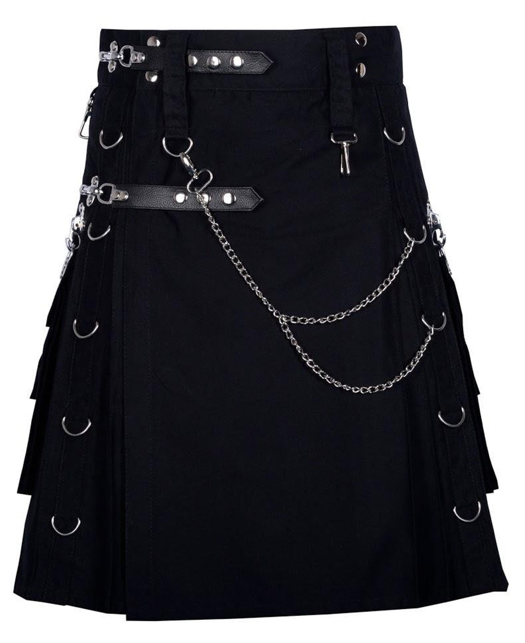 Gothic Kilt Detachable Pockets Modern Gothic Fashion Kilt Active - Etsy