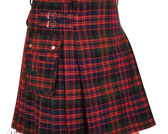 Scottish McDonald Tartan Utility Fashion Pocket Active Men Kilt