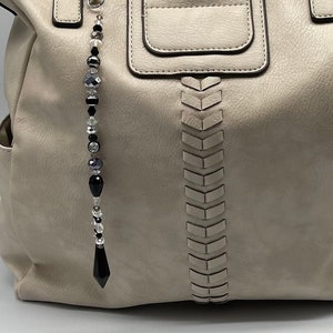 Borsa perline Charm Suncatcher Argento Chiaro Nero Cristallo Prisma Borsa Ornamento