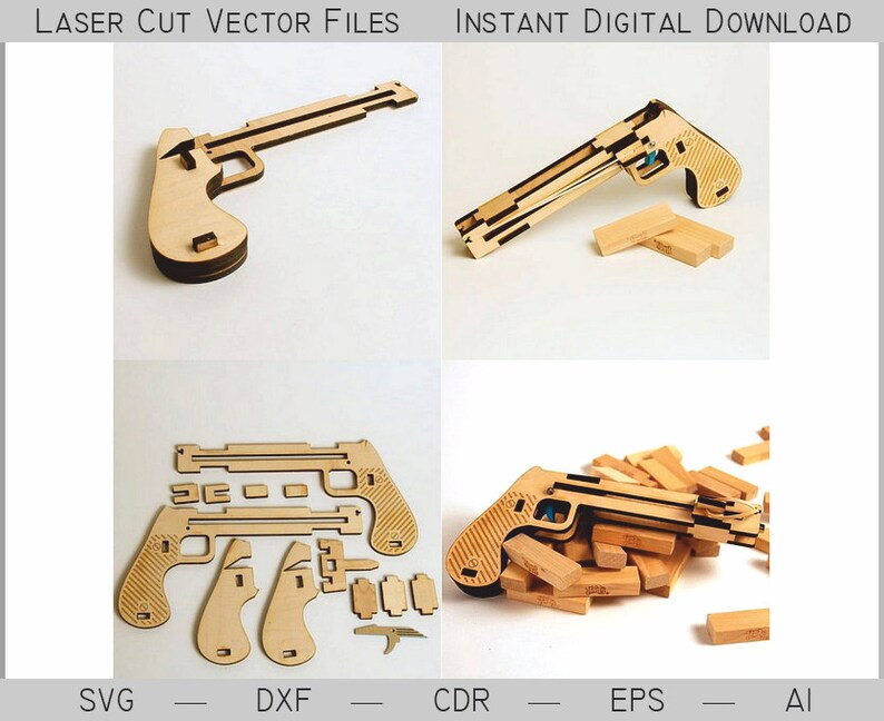 Thunder Laser Gun. Laser cut files SVG DXF cnc wood Etsy