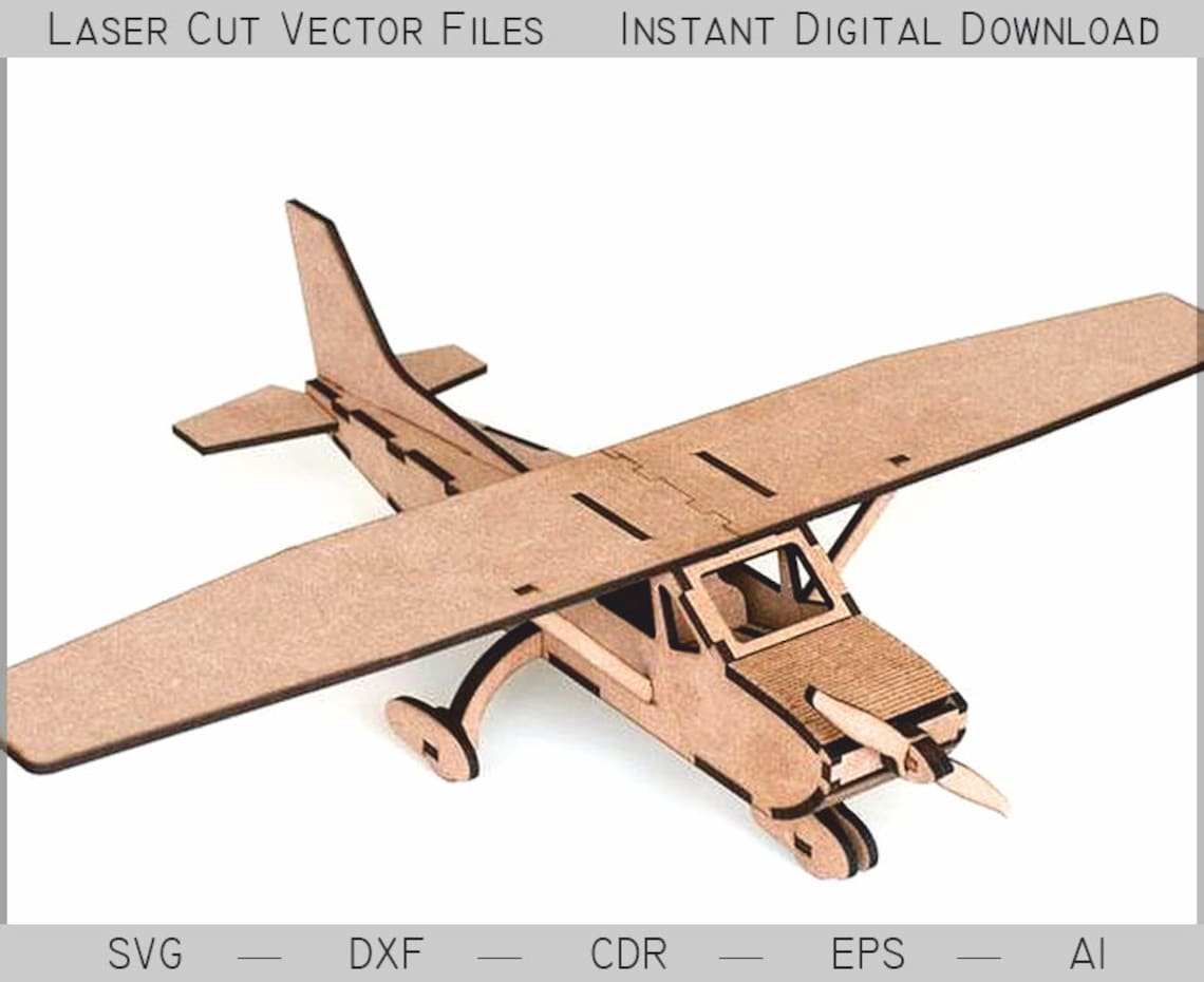 Aereo cessna. Taglio laser SVG DXF modello di taglio laser Etsy