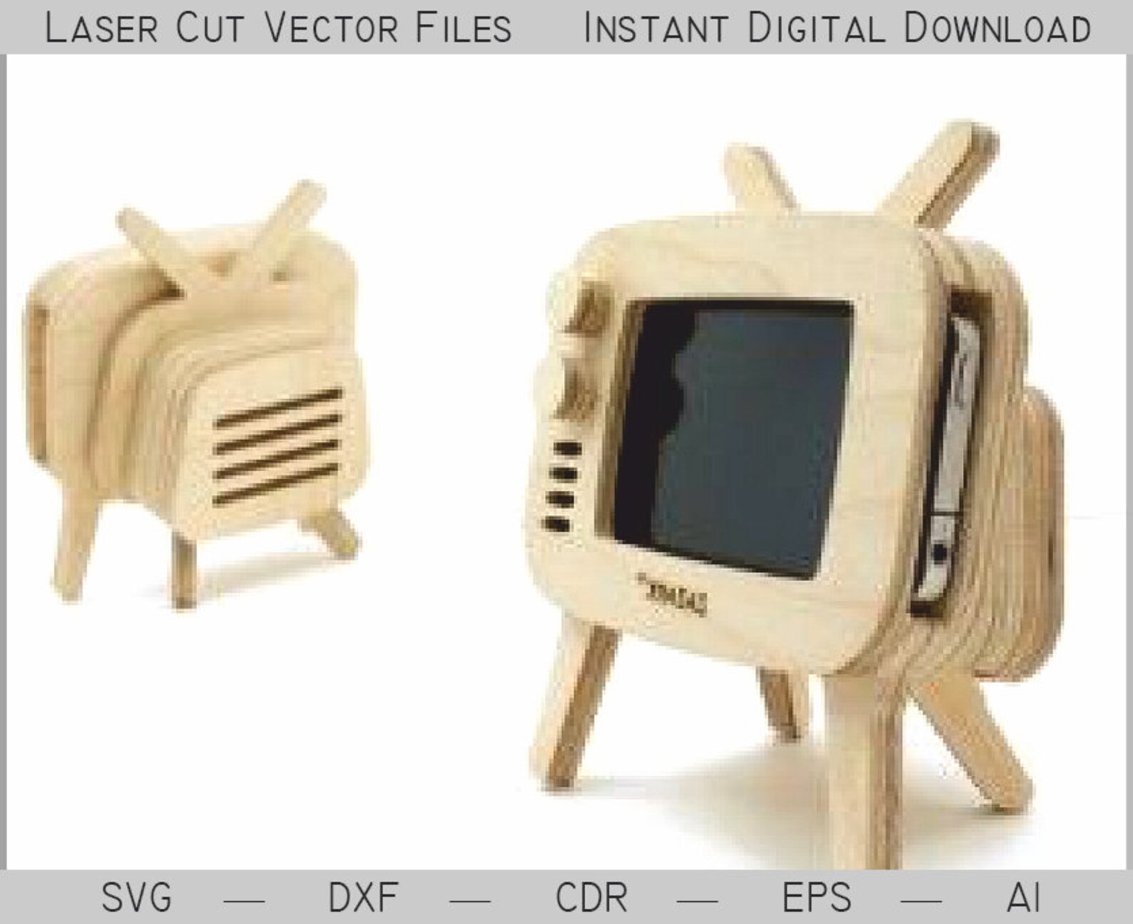 Phone stand. Laser cut file SVG DXF lasercut files laser cut Etsy