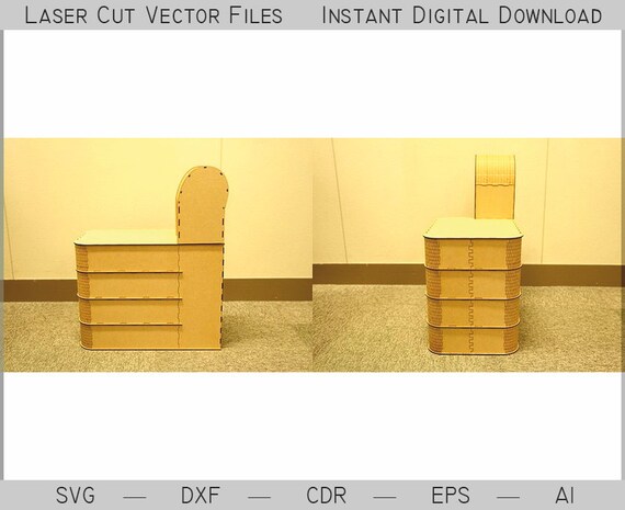 Parametric seat wooden puzzle cnc vector plan svg file cdr cut files laser cut model Vector model SVG DXF cnc plans glowforge vector