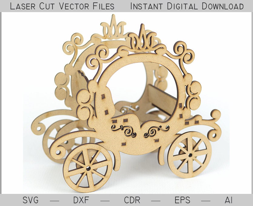 Download Carriage Laser Cut Files Svg Dxf 3d Puzzle Dxf Files For Etsy