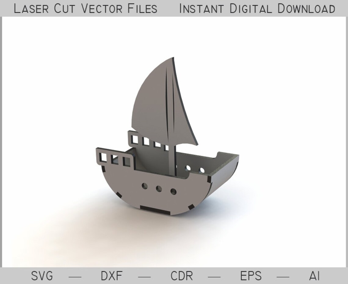 Sail Boat. Laser Cut File SVG DXF Woodworking Plans 3d Etsy