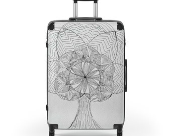 Travel Suitcase - Carry-on Luggage, MCM Travel Luggage, Modern, Hard Shell, Lockable Suitcase