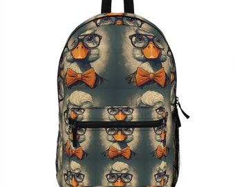 Backpack, for traveling, for a weekend, handbag, for duck lovers, for back to school or as a university bag.