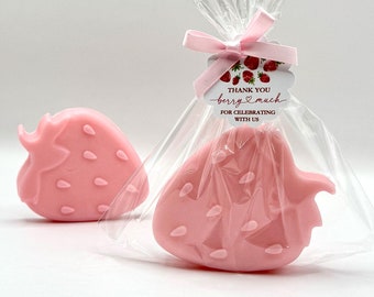 Strawberry Soap Favor Scented -Thank you Berry Much Baby Shower Wedding Bridal Birthday Favor Gift for Guest Bulk FavorTheme