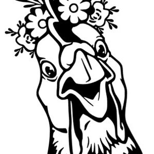 Chicken Floral Vinyl Decal