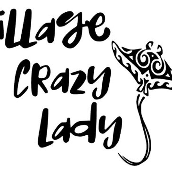 Village Crazy Lady Vinyl Decal