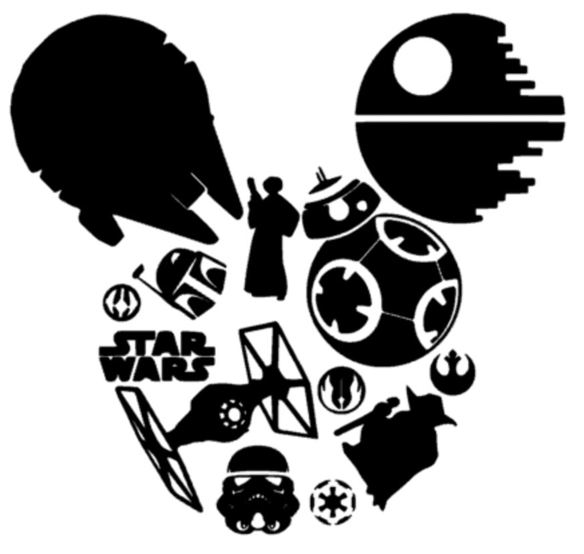 Star Wars Mickey Head Vinyl Decal Etsy
