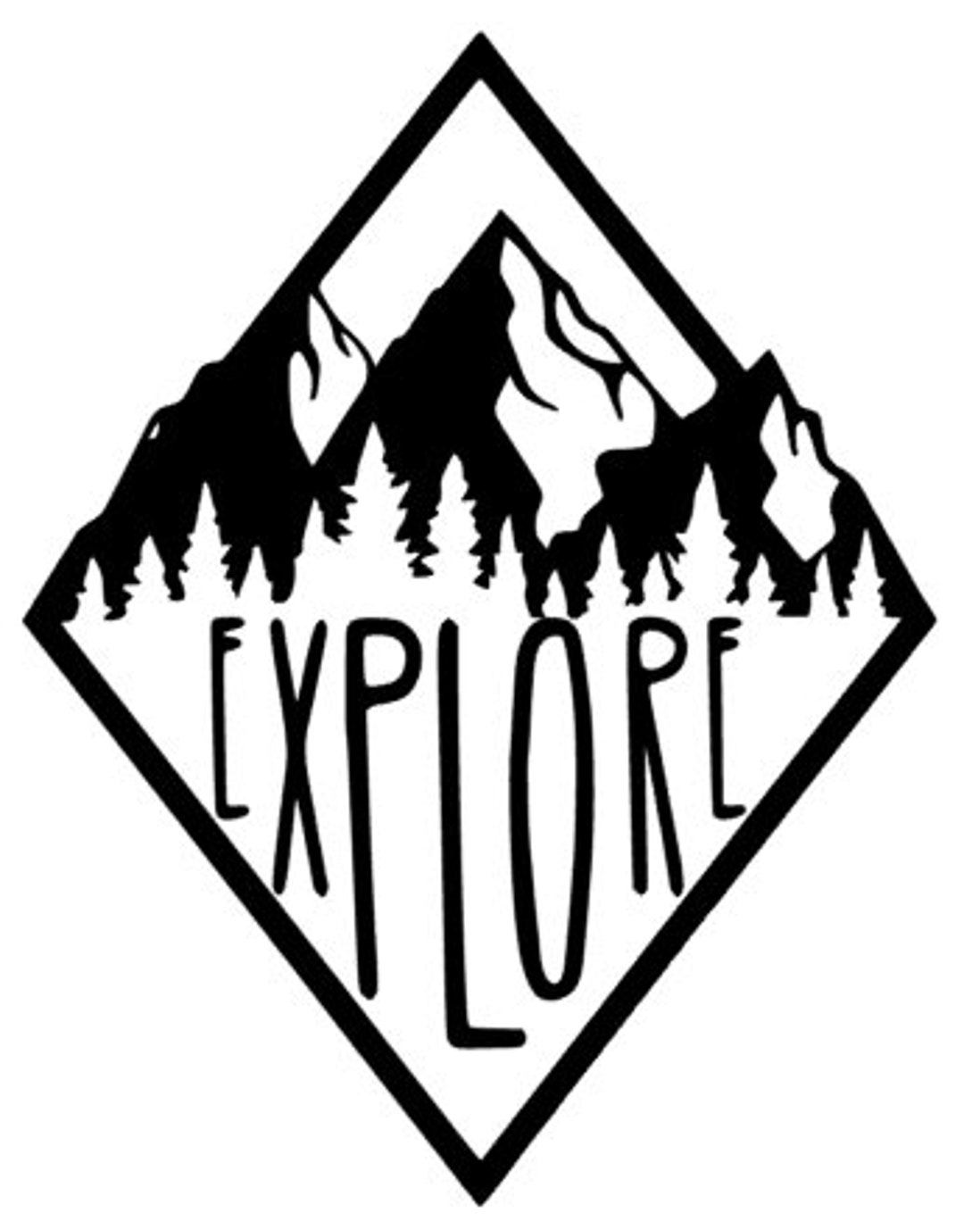 Explore With Mountains Vinyl Decal Etsy