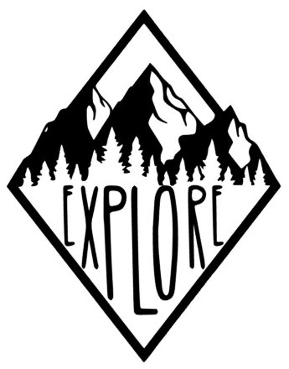 Explore With Mountains Vinyl Decal Etsy