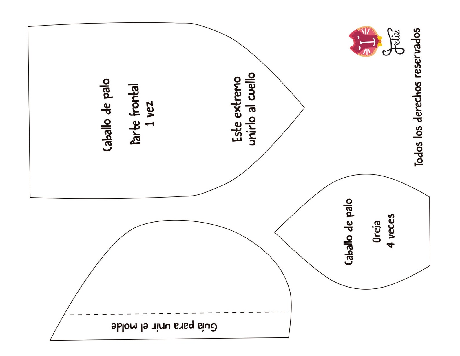 Molde PDF caballo de palo para imprimir / PDF pattern stick | Etsy