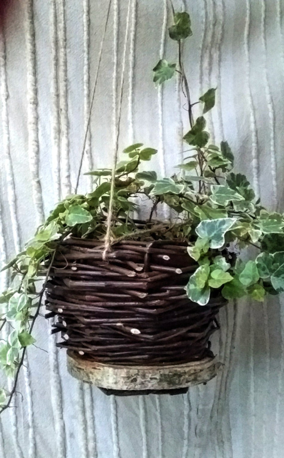 Rustic Willow Hanging Basket Etsy