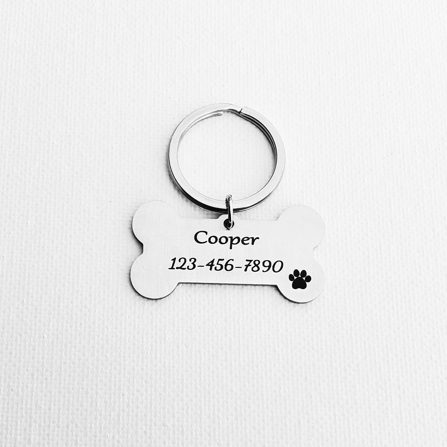 Personalized Dog ID Tag Dog Paw Print Dog Name Tag Dog Etsy