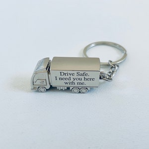 Customized Truck Keychain - Drive Safe Keychain - Custom Truck charm - Couples Keychain - Engraved Keychain - Husband Gift - Boyfriend Gift
