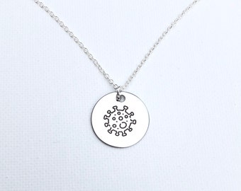 Engraved COVID-19 Stainless Steel Charm Necklace