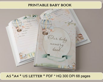 Afdrukbaar babyboek, aandenken dagboek, pasgeboren mijlpaal boek, eerste jaar babyboek, baby shower cadeau, mijn 1e jaar, INSTANT DOWNLOAD