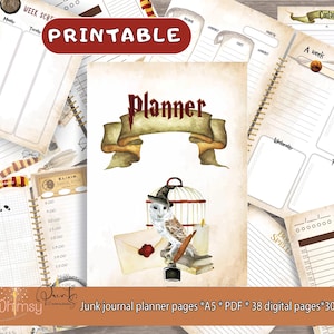 Wizard Planner Printable: Spellbook Junk Journal, A5 PDF (38 Pages)