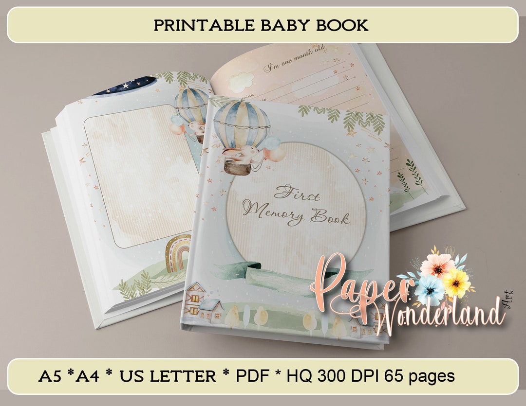 Printable Baby Book Keepsake Journal Newborn Milestone Book Etsy