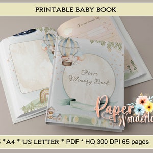 Printable Baby Book, Keepsake Journal, Newborn Milestone Book, First Year baby Book, Baby Shower Gift, My 1st Year, INSTANT DOWNLOAD