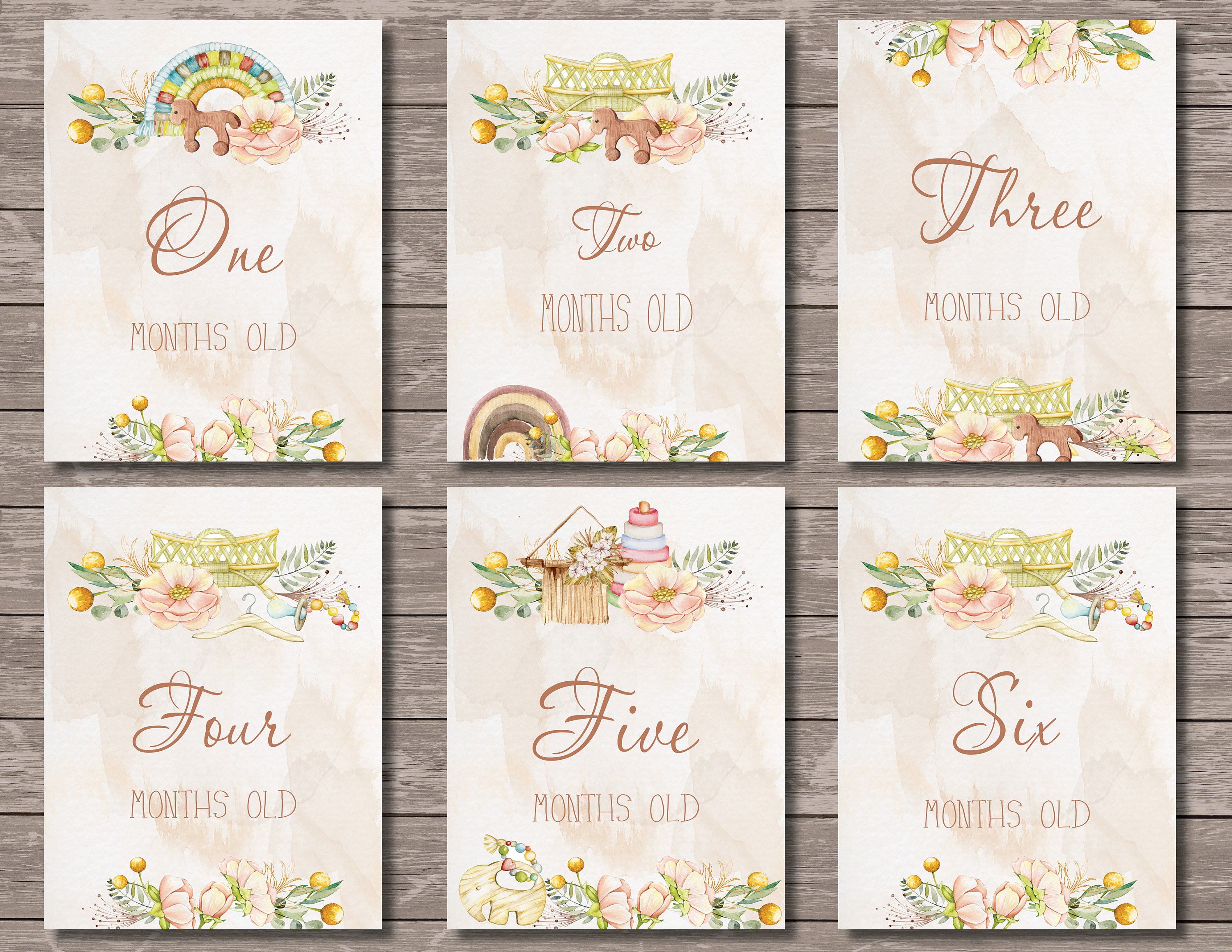 Boho Baby Milestone Cards Printable Milestone Print at Home - Etsy