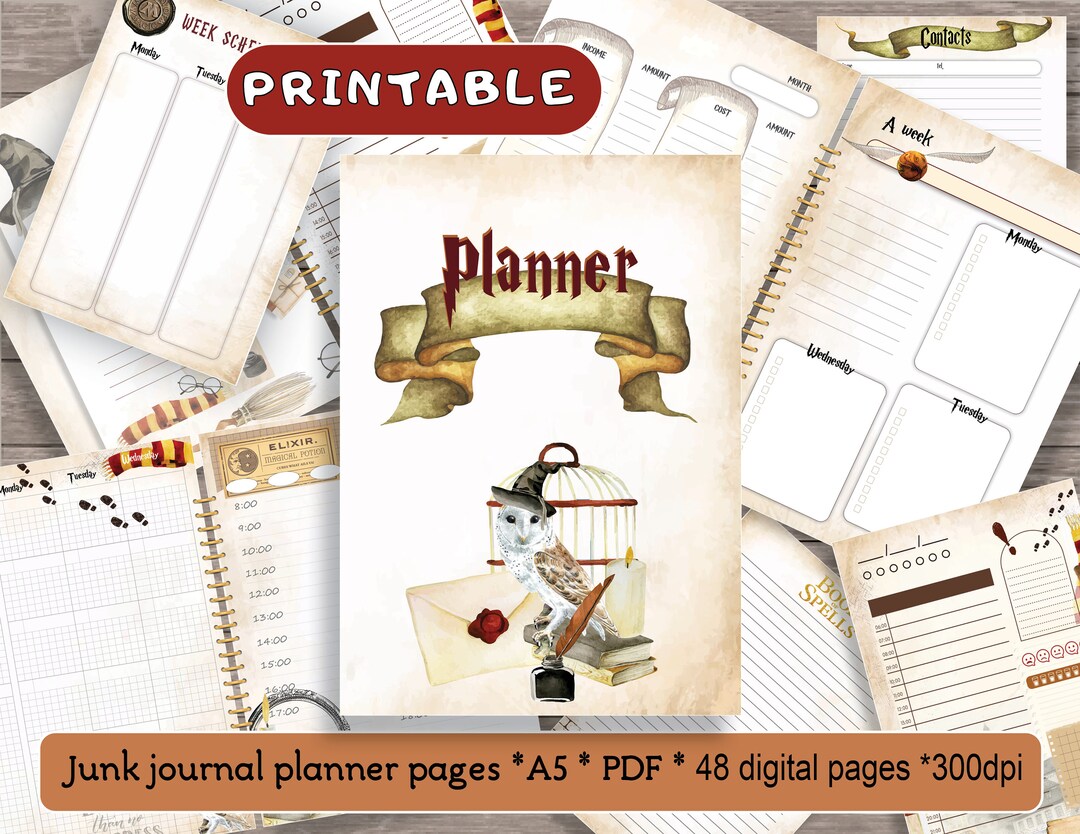 Printable Wizard Planner Pages, Daily, Monthly, Weekly, Wizard School ...