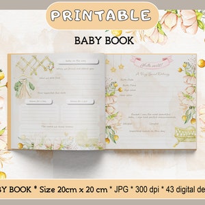 Cartes d'étapes imprimables, album de scrapbooking pour bébé à faire soi-même, livre des records imprimable pour bébé, souvenir imprimable pour nouveau-né, album de bébé bohème, ma 1re année