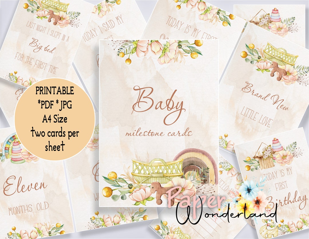 Boho Baby Milestone Cards: Printable Photo Props (PDF) - Etsy
