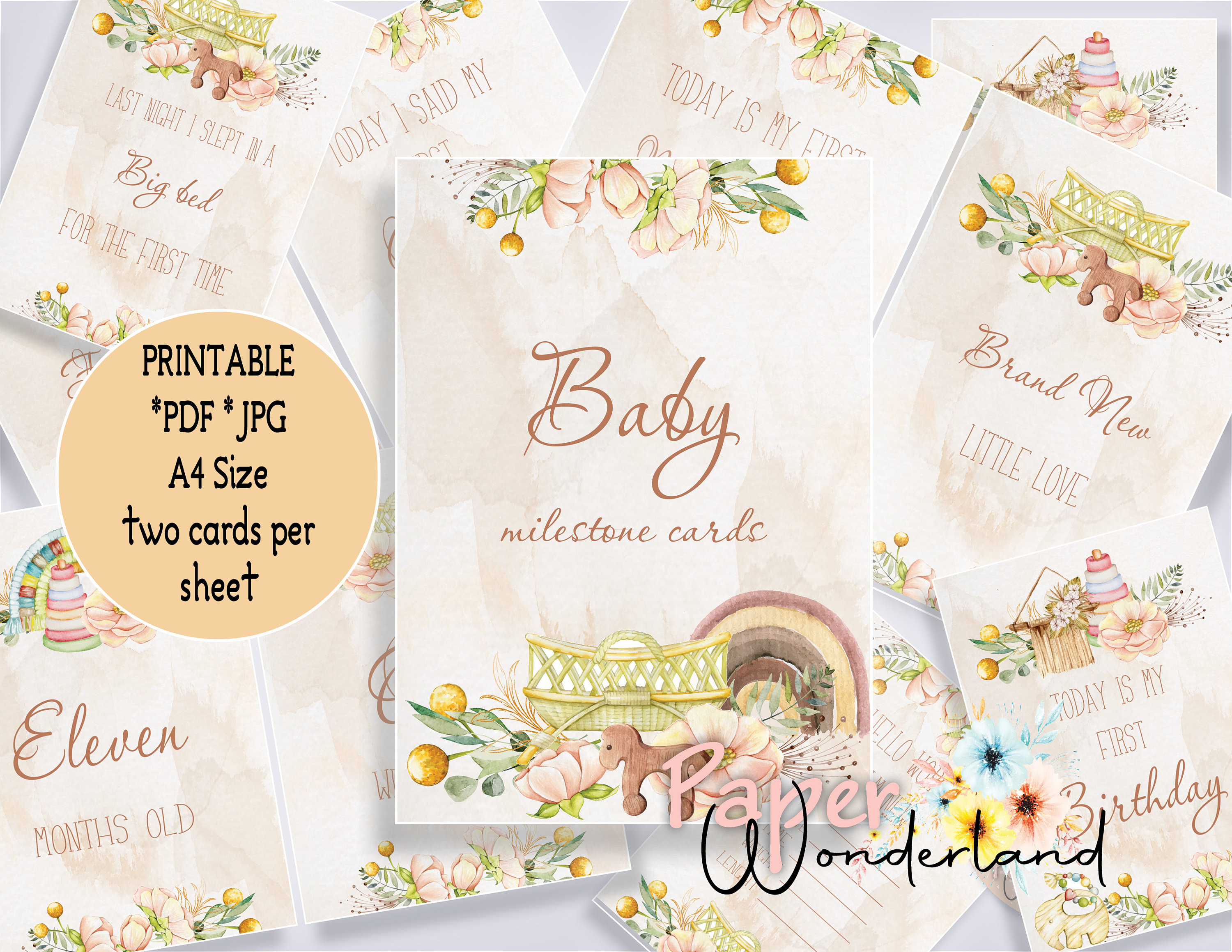 Boho Baby Milestone Cards: Printable Photo Props (PDF) - Etsy