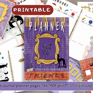 Diario stampabile Timeless Friends Vibes, inserti del diario Junk Show dell'iconico Friendship degli anni '90, diffusione dell'agenda Central Coffee Squad,
