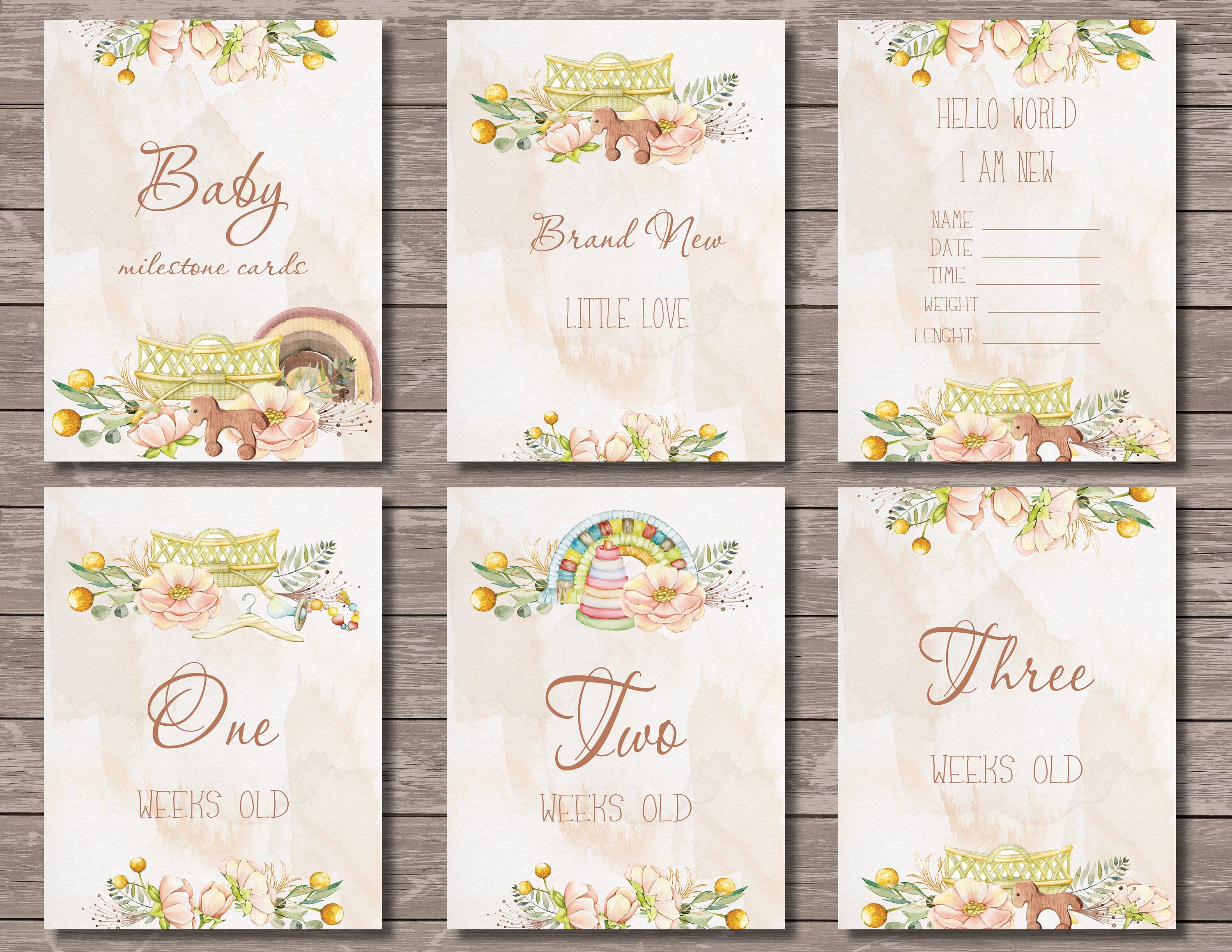Boho Baby Milestone Cards: Printable Photo Props (PDF) - Etsy