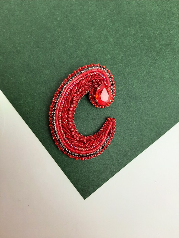 Letter brooch / Name brooch / Initial decoration / Birthday Etsy
