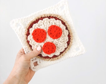 Häkelanleitung - Pizza Quadrat
