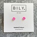 Glass Stud Earrings | Neon Pink Stud Earrings | Glass Earrings | 6mm Tiny POP DOTS | Neon Earrings