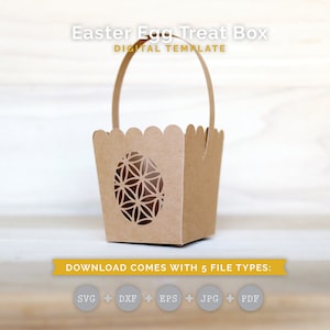Scalloped Flower Box Template SVG, Gift Box SVG, Party Favor, Basket Template, Cricut Cut Files, Silhouette Cut Files Download