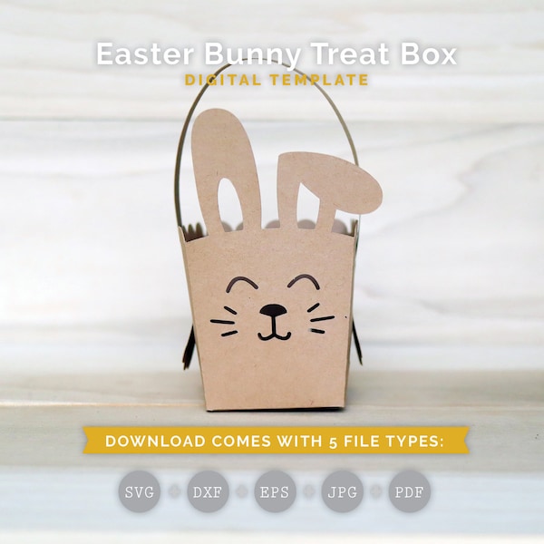 Easter Bunny Box SVG, Gift Box SVG, Party Favor, Basket Template, Cricut Cut Files, Silhouette Cut Files Download