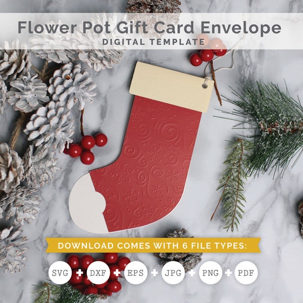 Stocking Gift Card Holder Svg Etsy