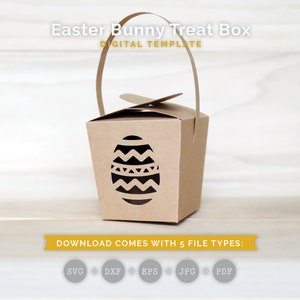 Oeuf de Pâques boîte modèle SVG, boîte-cadeau SVG, cotillons, modèle de panier, fichiers de coupe Cricut, téléchargement de fichiers de coupe Silhouette