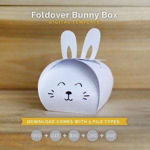 Easter Bunny Box Template SVG, Gift Box SVG, Party Favor, Box Template, Cricut Cut Files, Silhouette Cut Files Download