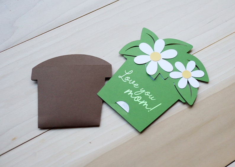 Download Flower Pot Gift Card Envelope SVG Envelope Template Cricut ...